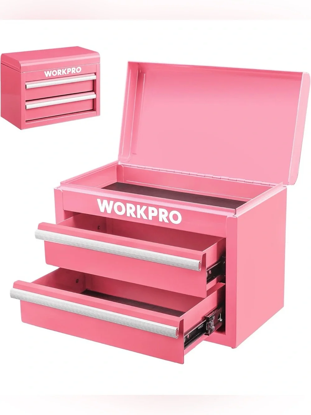 New WORKPRO Metal Mini Tool/Storage Box - Pink Color
